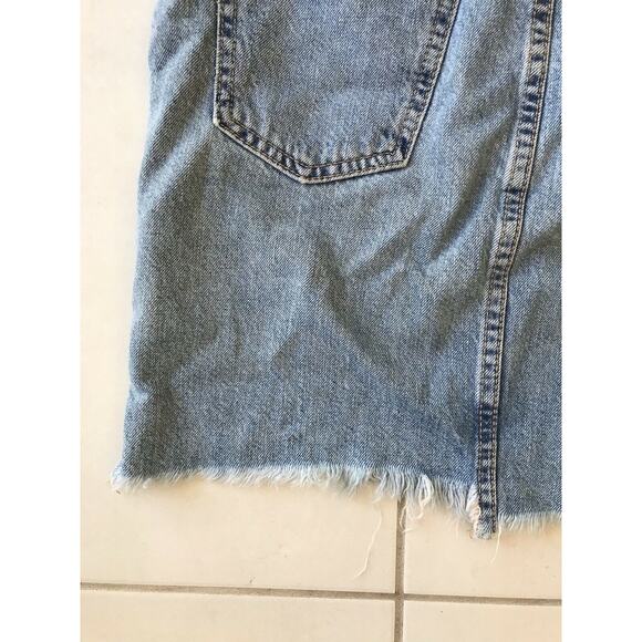 Current Elliott Prey Destroy Distressed High Waist Mini Denim Jean Skirt - Picture 7 of 10